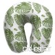 Travel Pillow Tropical Palm Elephant Leaf in Greens Botanical Memory Foam U Neck Pillow for Lightweight Support in Airplane Car Train Bus - B07V2R9VFS